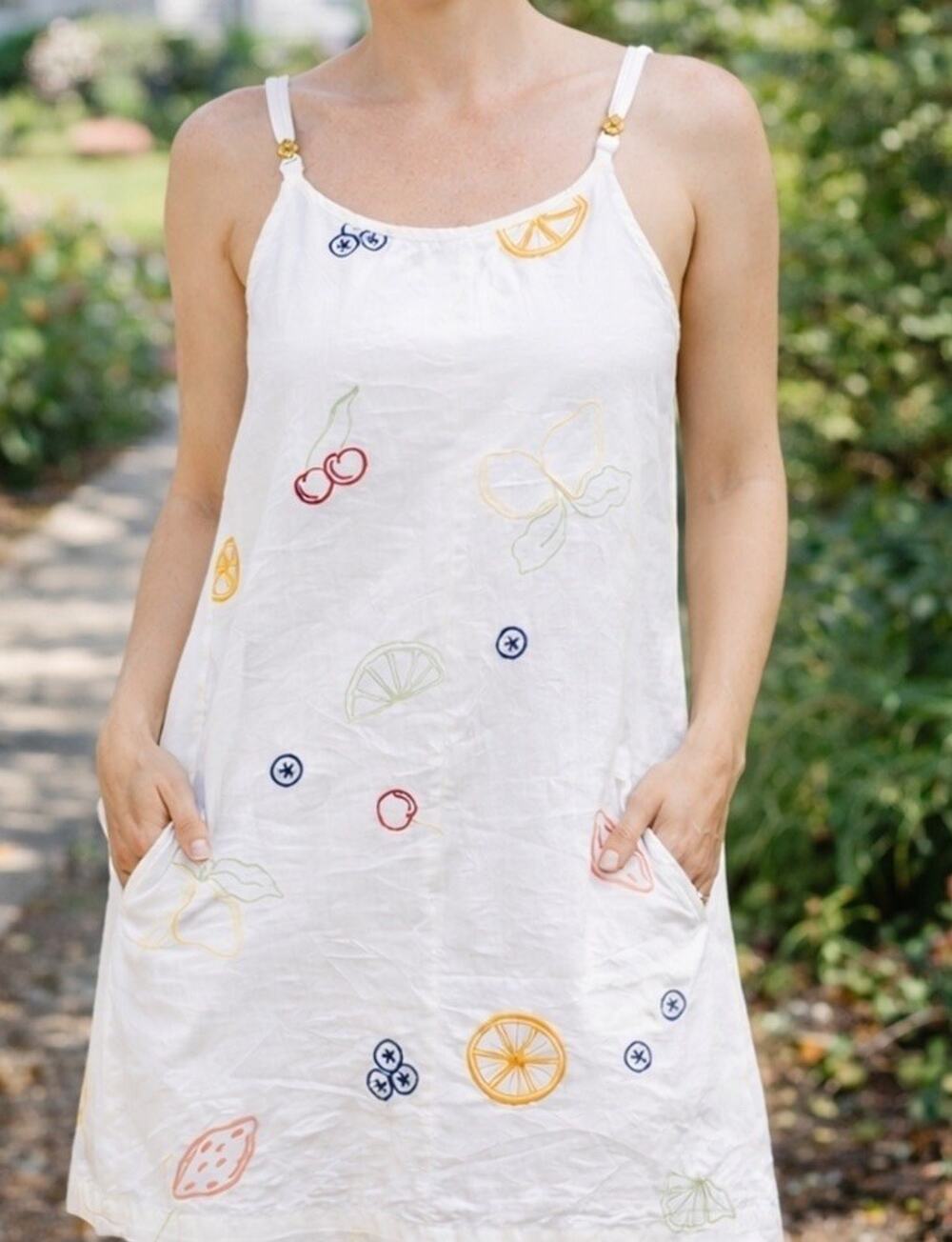 C&C California "CitrusDaydream" Linen Blend Dress - Size XL- Pockets